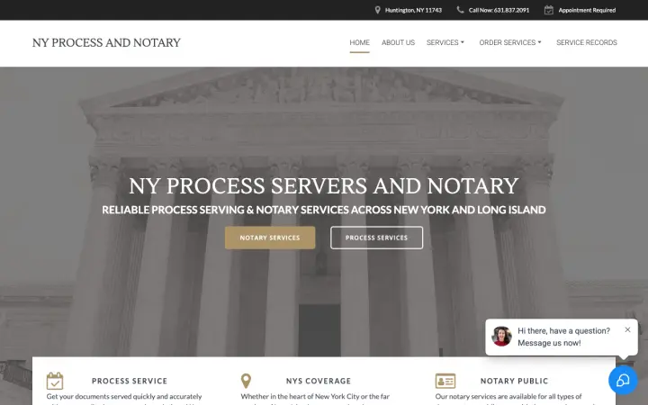 Homepage of NY Process & Notary